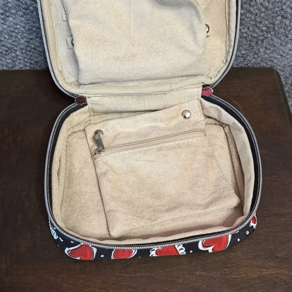 BRIGHTON Hearts A Flutter Zip Around Travel Jewelry Case Pouch